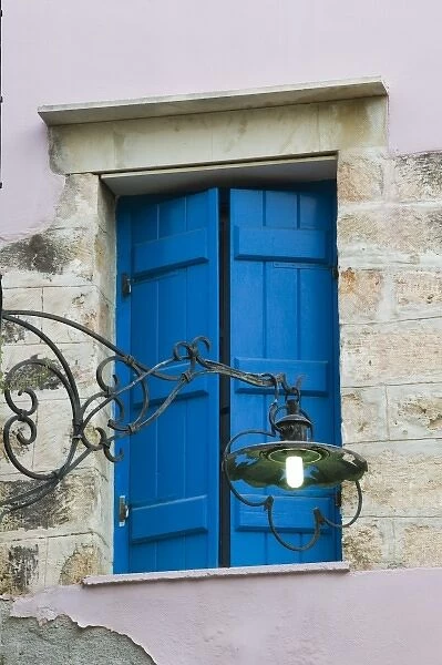 GREECE, CRETE, Hania Province, Hania: Splantzia Old Turkish Quarter, Blue Shutters