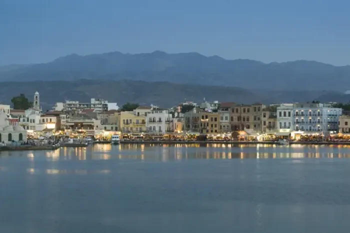 Framed Print : GREECE-CRETE-Hania Province-Hania: Dusk / Evening at the Venetian Port Framed Print : GREECE-CRETE-Hania Province-Hania: Dusk / Evening at the Venetian Port