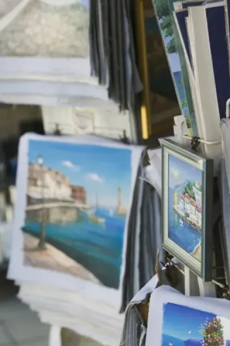 Framed Print : GREECE, CRETE, Hania Province, Hania: Souvenir Paintings Framed Print : GREECE, CRETE, Hania Province, Hania: Souvenir Paintings