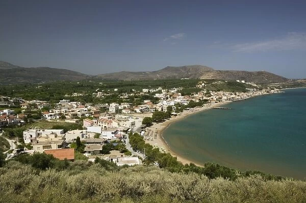 GREECE, CRETE, Hania Province, Kalyves: Kalyvia Bay Resort Town, Waterfront View