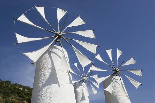 GREECE, CRETE, Iraklio Province, Ano Kera: Traditional Cretan Windmills