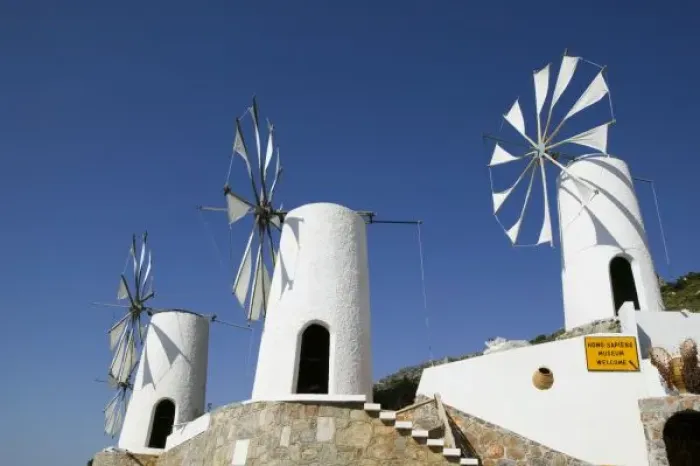 Framed Print : GREECE, CRETE, Iraklio Province, Ano Kera: Traditional Cretan Windmills Framed Print : GREECE, CRETE, Iraklio Province, Ano Kera: Traditional Cretan Windmills