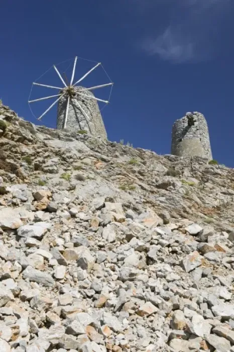 Framed Print : GREECE, CRETE, Iraklio Province, Ano Kera: Windmill Ruins above Lasithi Plateau Framed Print : GREECE, CRETE, Iraklio Province, Ano Kera: Windmill Ruins above Lasithi Plateau