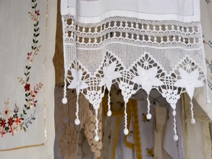 Framed Print : Greece, Crete. Lace and embroidery in shop in town of Kritsa. Lasithi Region Framed Print : Greece, Crete. Lace and embroidery in shop in town of Kritsa. Lasithi Region