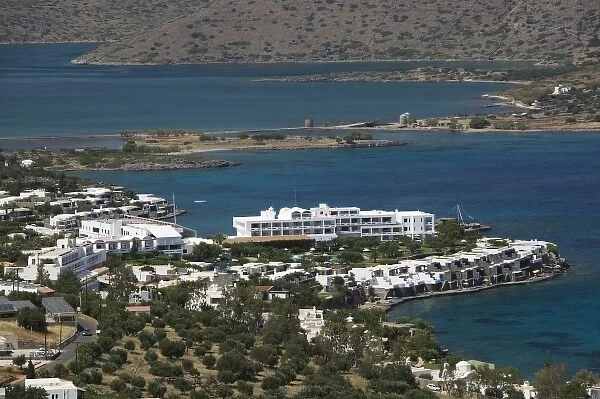 GREECE, CRETE, Lasithi Province, Elounda: Luxury Hotels on Mirambelos Gulf
