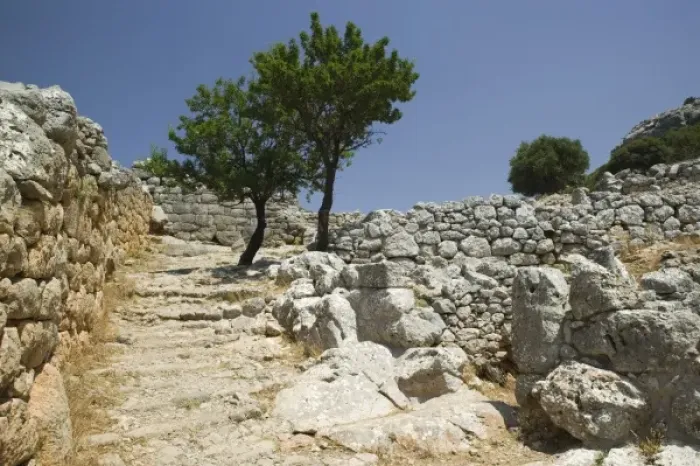 Framed Print : GREECE, CRETE, Lasithi Province, Ancient Lato: Ruins of Dorian City of Lato (c. 700