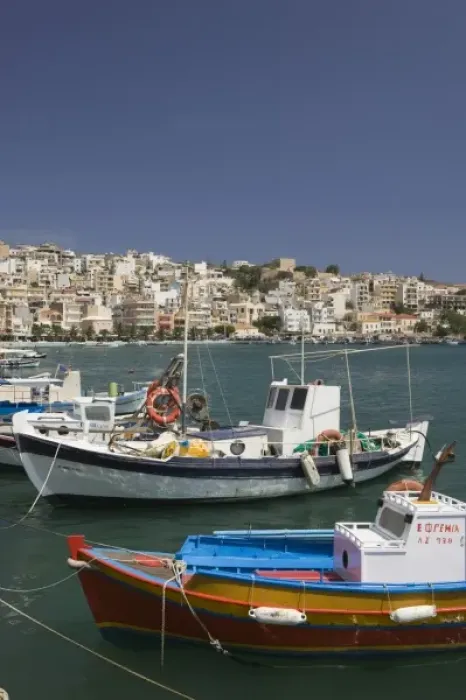 Framed Print : GREECE, CRETE, Lasithi Province, Sitia: Town View from Harbor Framed Print : GREECE, CRETE, Lasithi Province, Sitia: Town View from Harbor