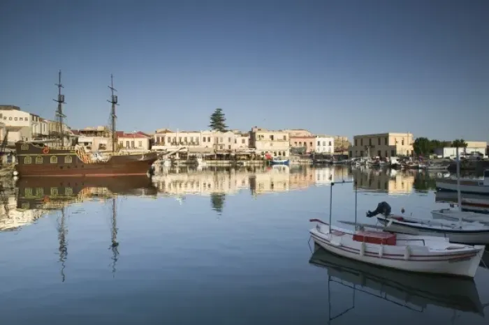 Framed Print : GREECE, CRETE, Rethymno Province, Rethymno: Venetian Harbor / Morning Framed Print : GREECE, CRETE, Rethymno Province, Rethymno: Venetian Harbor / Morning