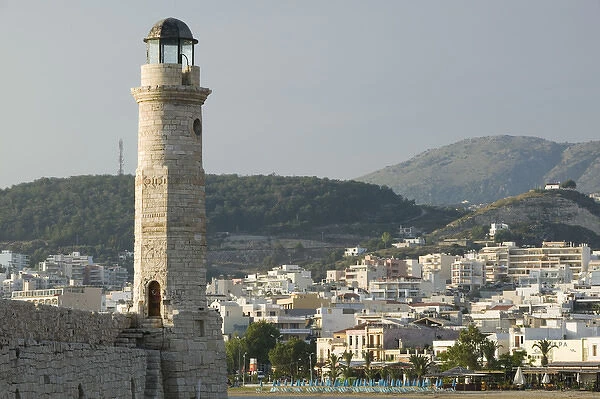 GREECE-CRETE-Rethymno Province-Rethymno: Venetian Harbor Lighthouse  /  Dawn