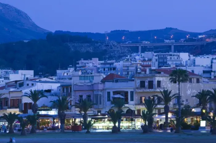 Framed Print : GREECE-CRETE-Rethymno Province-Rethymno: City View from Venetian Harbor / Dusk Framed Print : GREECE-CRETE-Rethymno Province-Rethymno: City View from Venetian Harbor / Dusk