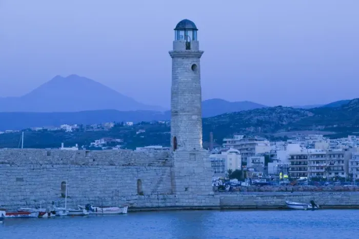 Framed Print : GREECE-CRETE-Rethymno Province-Rethymno: Venetian Harbor with lighthouse / Dusk Framed Print : GREECE-CRETE-Rethymno Province-Rethymno: Venetian Harbor with lighthouse / Dusk