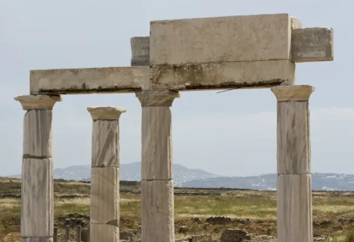 Framed Print : Greece, Delos. Ruins of ancient temple Framed Print : Greece, Delos. Ruins of ancient temple
