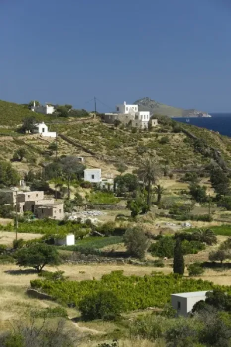 Framed Print : GREECE, Dodecanese Islands, PATMOS, Kampos: Hillside Houses by Kampos Bay Framed Print : GREECE, Dodecanese Islands, PATMOS, Kampos: Hillside Houses by Kampos Bay