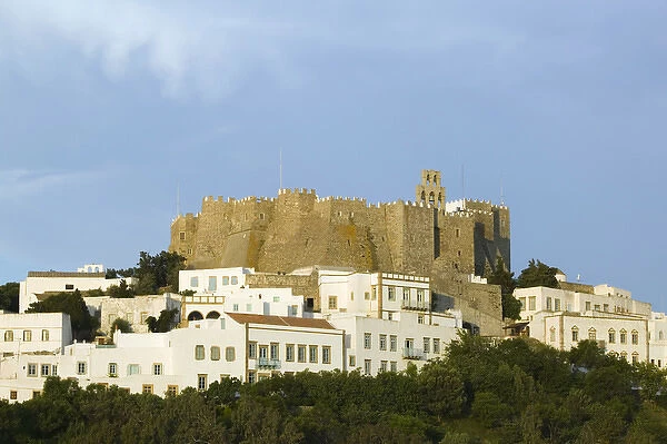 GREECE-Dodecanese Islands-PATMOS-Hora: Monastery of St. John the Theologian (12th