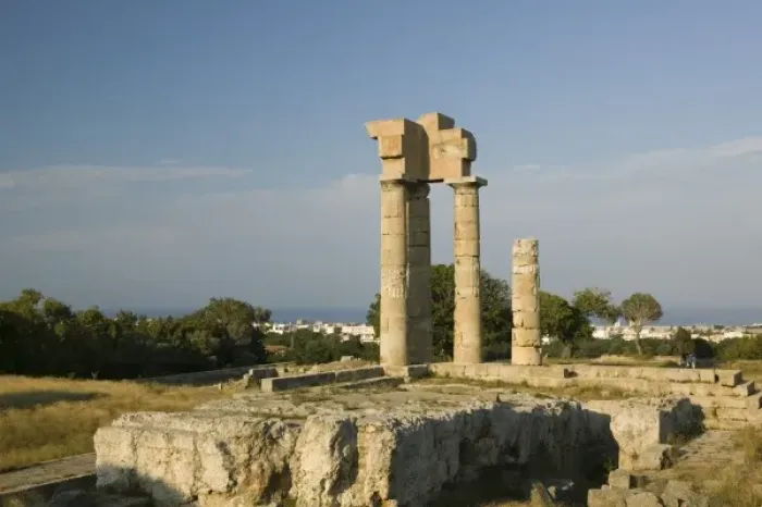 Framed Print : GREECE, Dodecanese Islands, RHODES, Rhodes Town: Monte (Mount) Smith, Temple of Apollo