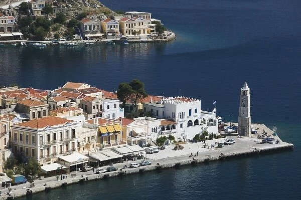 GREECE, Dodecanese Islands, SYMI, Symi Town  /  Gialos: View of Symi Harbor