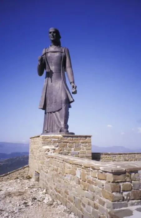Framed Print : Greece, Epirus, Zagorohoria. Statue of Epirote woman near Monodendri Framed Print : Greece, Epirus, Zagorohoria. Statue of Epirote woman near Monodendri