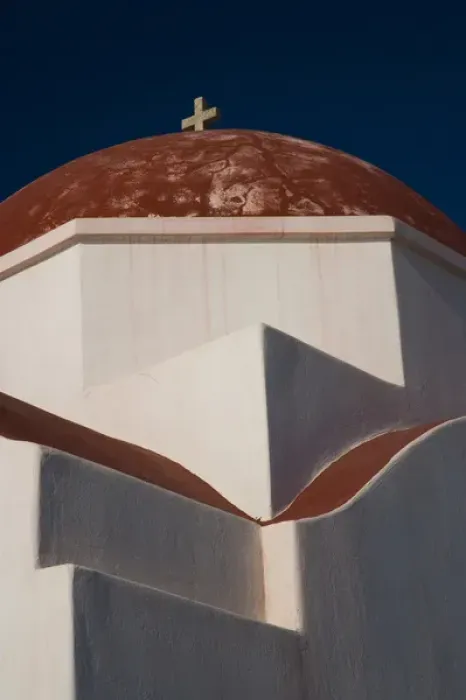 Framed Print : Greece and Greek Island of Mykonos and one of many chapels thoughout the entire island