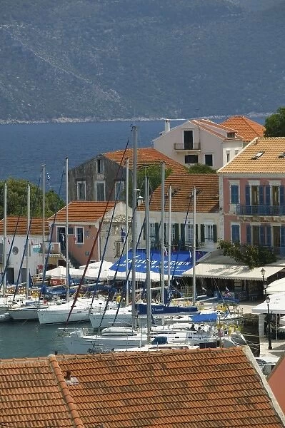 GREECE, Ionian Islands, KEFALONIA, Fiskardo: Yacht Harbor View