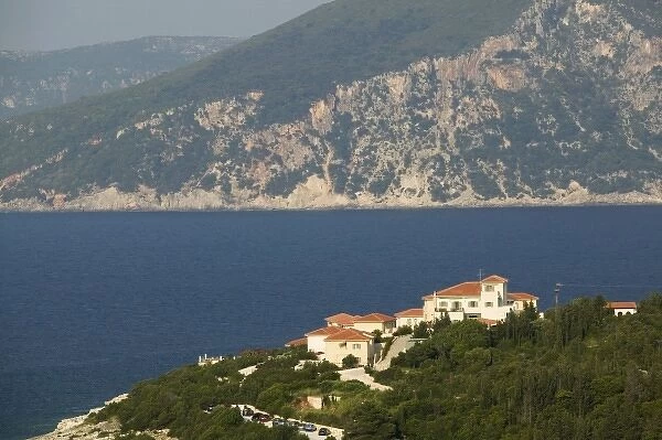 GREECE, Ionian Islands, KEFALONIA, Fiskardo: Emelisse Hotel and View of Ithaki