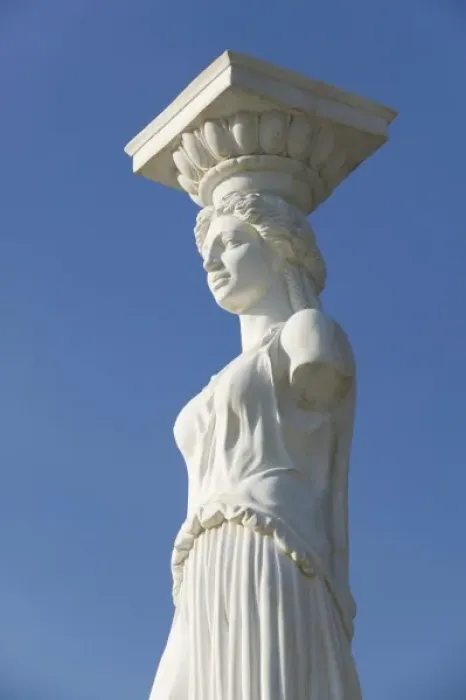 Framed Print : GREECE, Ionian Islands, KEFALONIA, Kokolata: Greek Lawn Ornament Statue Showplace