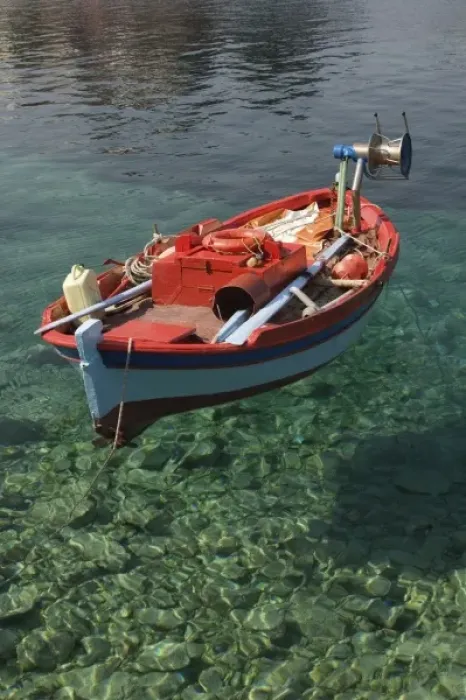 Framed Print : GREECE, Ionian Islands, KEFALONIA, Assos: Fishing Boat