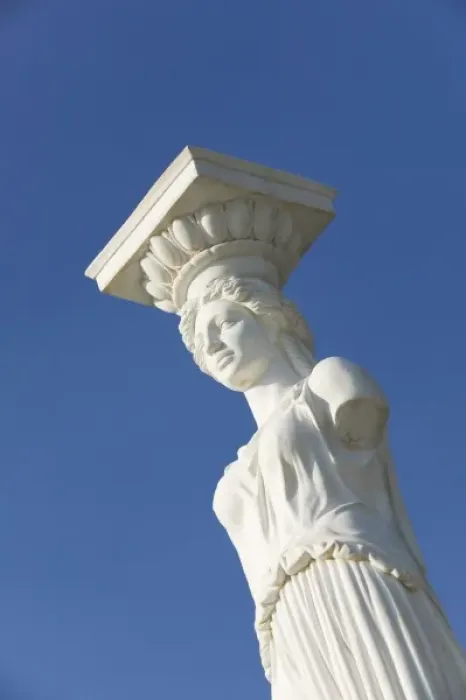 Framed Print : GREECE, Ionian Islands, KEFALONIA, Kokolata: Greek Lawn Ornament Statue Showplace