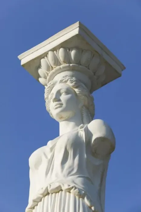 Framed Print : GREECE, Ionian Islands, KEFALONIA, Kokolata: Greek Lawn Ornament Statue Showplace