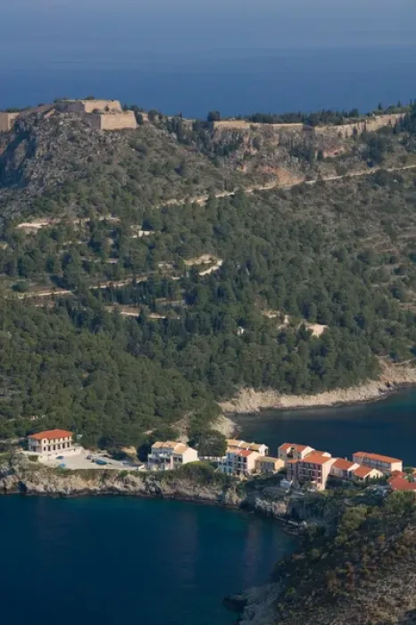Framed Print : GREECE-Ionian Islands-KEFALONIA-Assos: Morning View of Assos and Venetian Castle Framed Print : GREECE-Ionian Islands-KEFALONIA-Assos: Morning View of Assos and Venetian Castle