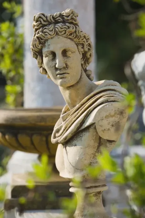Framed Print : GREECE-Ionian Islands-KEFALONIA-Kokolata: Greek Lawn Ornament Statue Showplace- Bust Framed Print : GREECE-Ionian Islands-KEFALONIA-Kokolata: Greek Lawn Ornament Statue Showplace- Bust