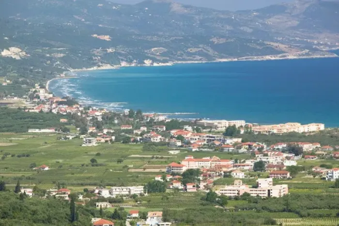Framed Print : GREECE-Ionian Islands-ZAKYNTHOS-ALYKES: Aerial View from GERAKARI Framed Print : GREECE-Ionian Islands-ZAKYNTHOS-ALYKES: Aerial View from GERAKARI