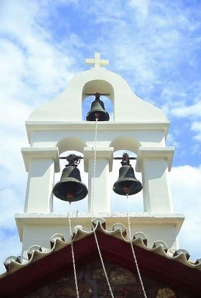Greece, Island of Hydra. Bells on a hospital chapel