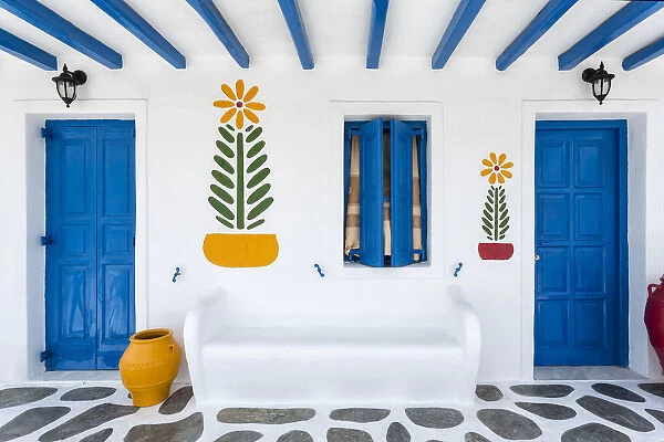 Greece, Mykonos. Colorful house exterior. Credit as: Jim Nilsen  /  Jaynes Gallery  /  DanitaDelimont