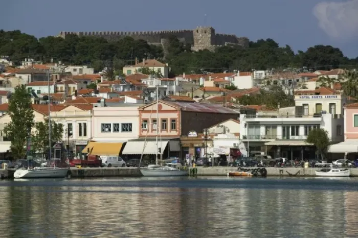 Framed Print : GREECE, Northeastern Aegean Islands, LESVOS (Mytilini), Mytilini Town: Waterfront