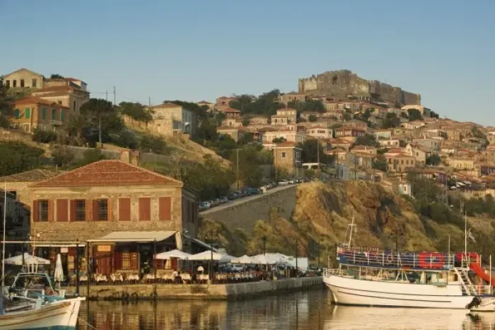 Framed Print : GREECE, Northeastern Aegean Islands, LESVOS (Mytilini), Mithymna (Molyvos): Fishing Port