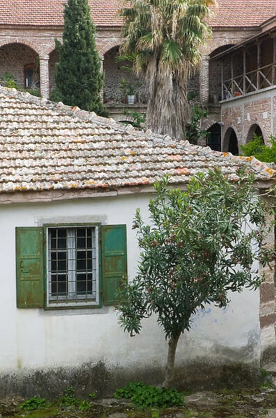GREECE-Northeastern Aegean Islands-LESVOS (Mytilini)-Filia: Limonos Monastery- Courtyard