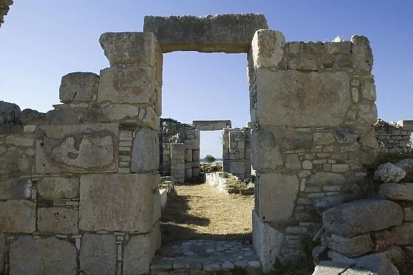 GREECE, Northeastern Aegean Islands, SAMOS, Pythagorio: Ruins of Ancient Thermes (Baths)