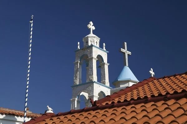 GREECE, Northeastern Aegean Islands, SAMOS, Vourliotes: Town Church Belltower