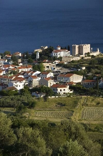 GREECE, Northeastern Aegean Islands, SAMOS, Pythagorio: Town View from the Moni Panagias Spillanis