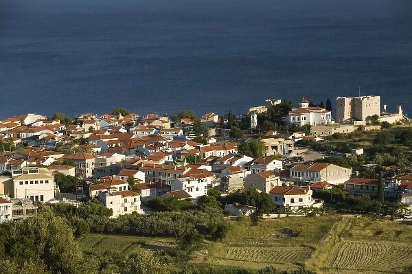 GREECE, Northeastern Aegean Islands, SAMOS, Pythagorio: Town View from the Moni Panagias Spillanis