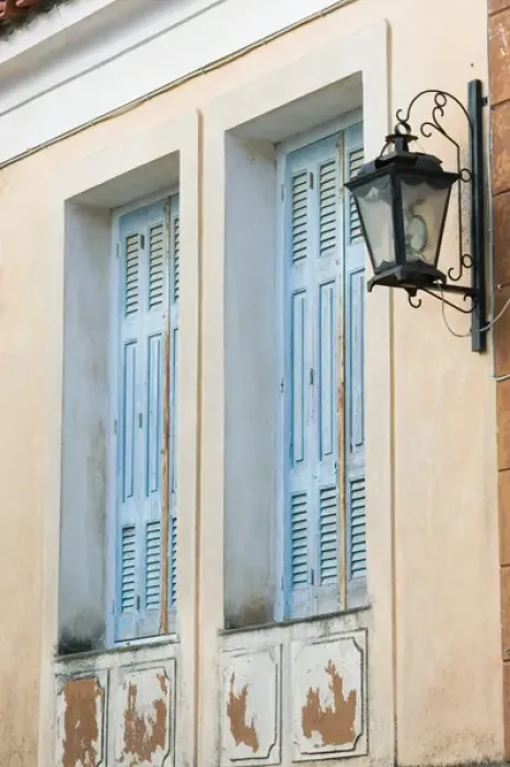 Framed Print : GREECE-Northeastern Aegean Islands-SAMOS-Manolates: Building Detail