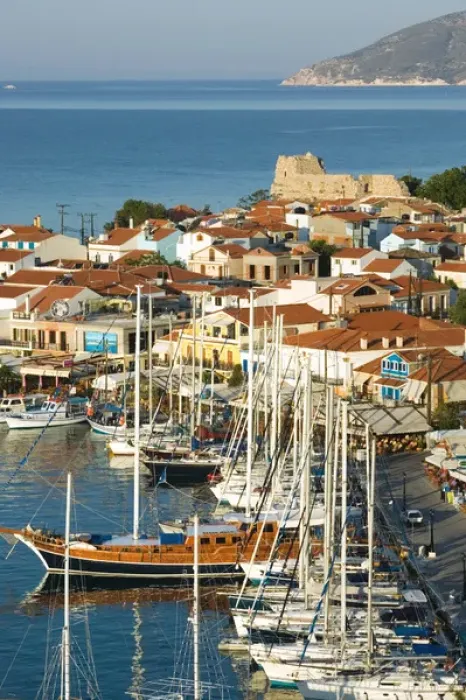 Framed Print : GREECE-Northeastern Aegean Islands-SAMOS-Pythagorio: Harbor View / Sunrise Framed Print : GREECE-Northeastern Aegean Islands-SAMOS-Pythagorio: Harbor View / Sunrise