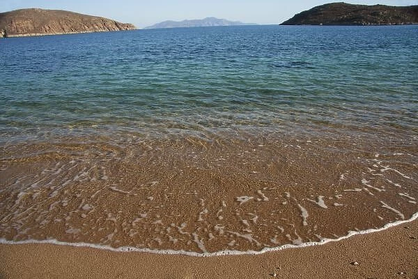 Greece, Serifos. View from clear beach water leads to island of Sifnos in the distance