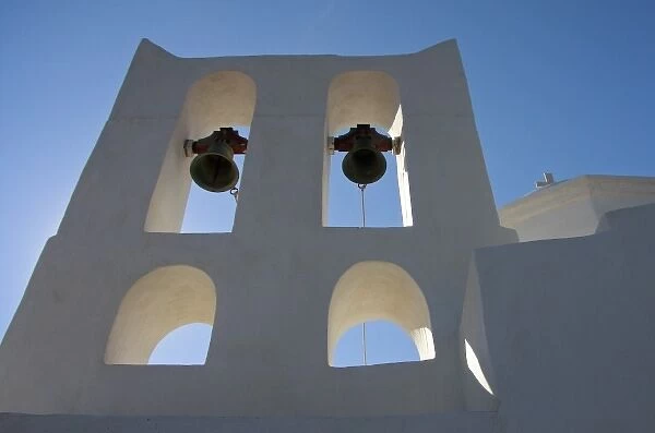 Greece, Sifnos. Bell tower of a Greek Orthodox church