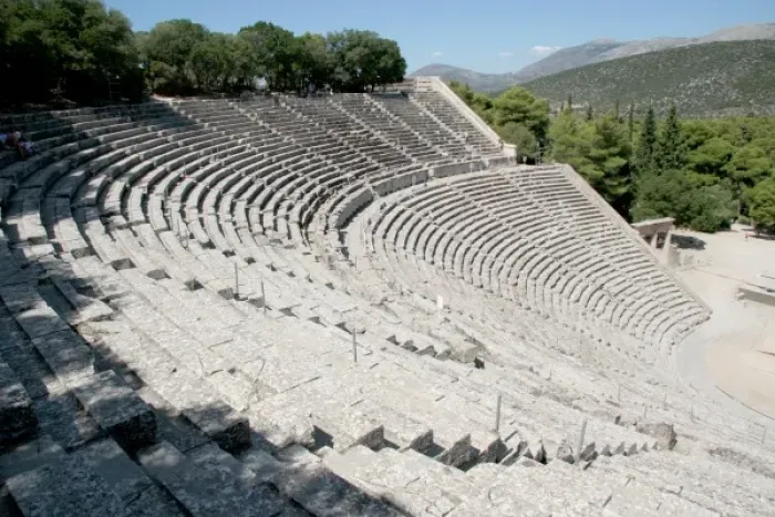 Framed Print : Greek Art. Epidaurus Theater by Polykleitos the Younger. Epidaurus, Peloponnese, Greece Framed Print : Greek Art. Epidaurus Theater by Polykleitos the Younger. Epidaurus, Peloponnese, Greece