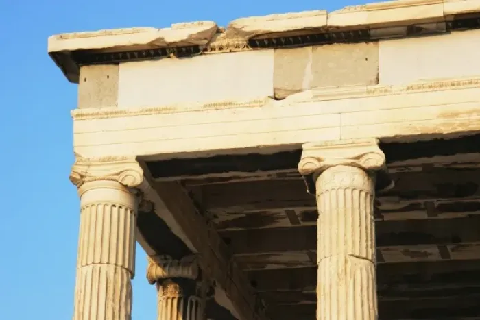 Framed Print : Greek Art. Erechtheum. Temple ionic built between 421-407 BC. Acropolis, Athens, Greece