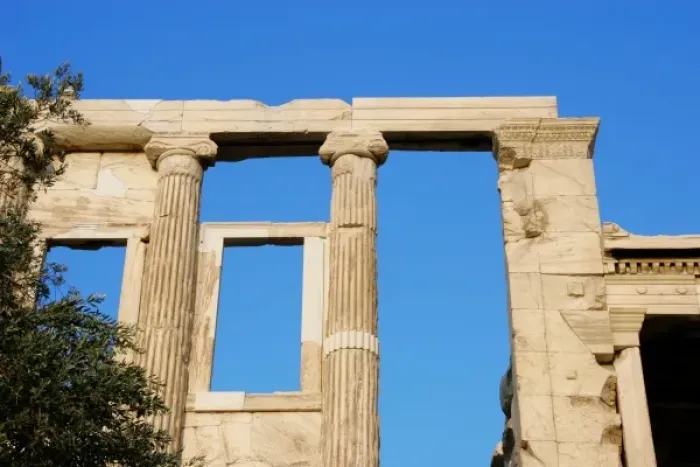 Framed Print : Greek Art. Erechtheum. Temple ionic built between 421-407 BC. Acropolis. Athens, Greece