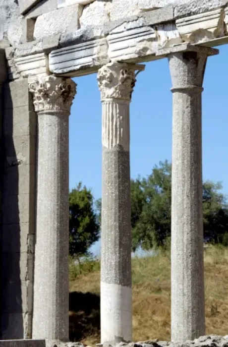 Framed Print : Greek art, Hellenistic period. Ruins of Apollonia. A bouleuterion building dated Framed Print : Greek art, Hellenistic period. Ruins of Apollonia. A bouleuterion building dated