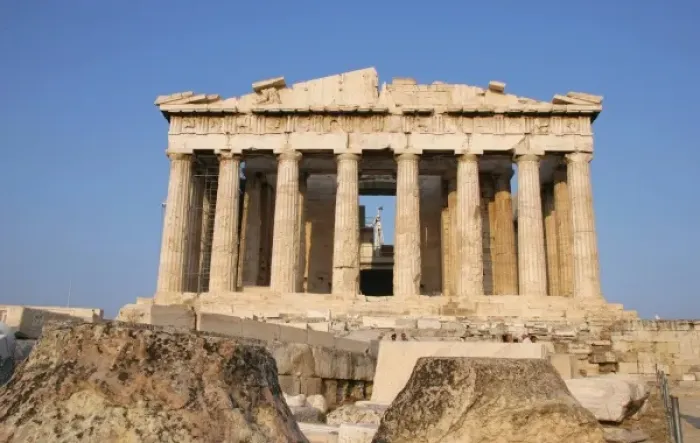 Framed Print : Greek Art. Parthenon, built between 447-438 BC under leadership of Pericles