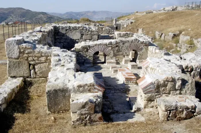 Framed Print : GREEK ART. REPUBLIC OF ALBANIA. Archeological site of BYLLIS, old city founded by